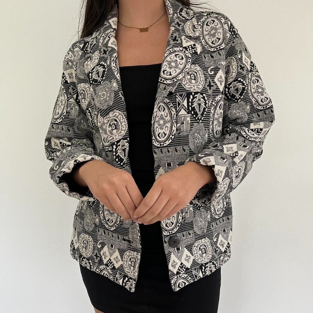 Women's Black and White Jacket